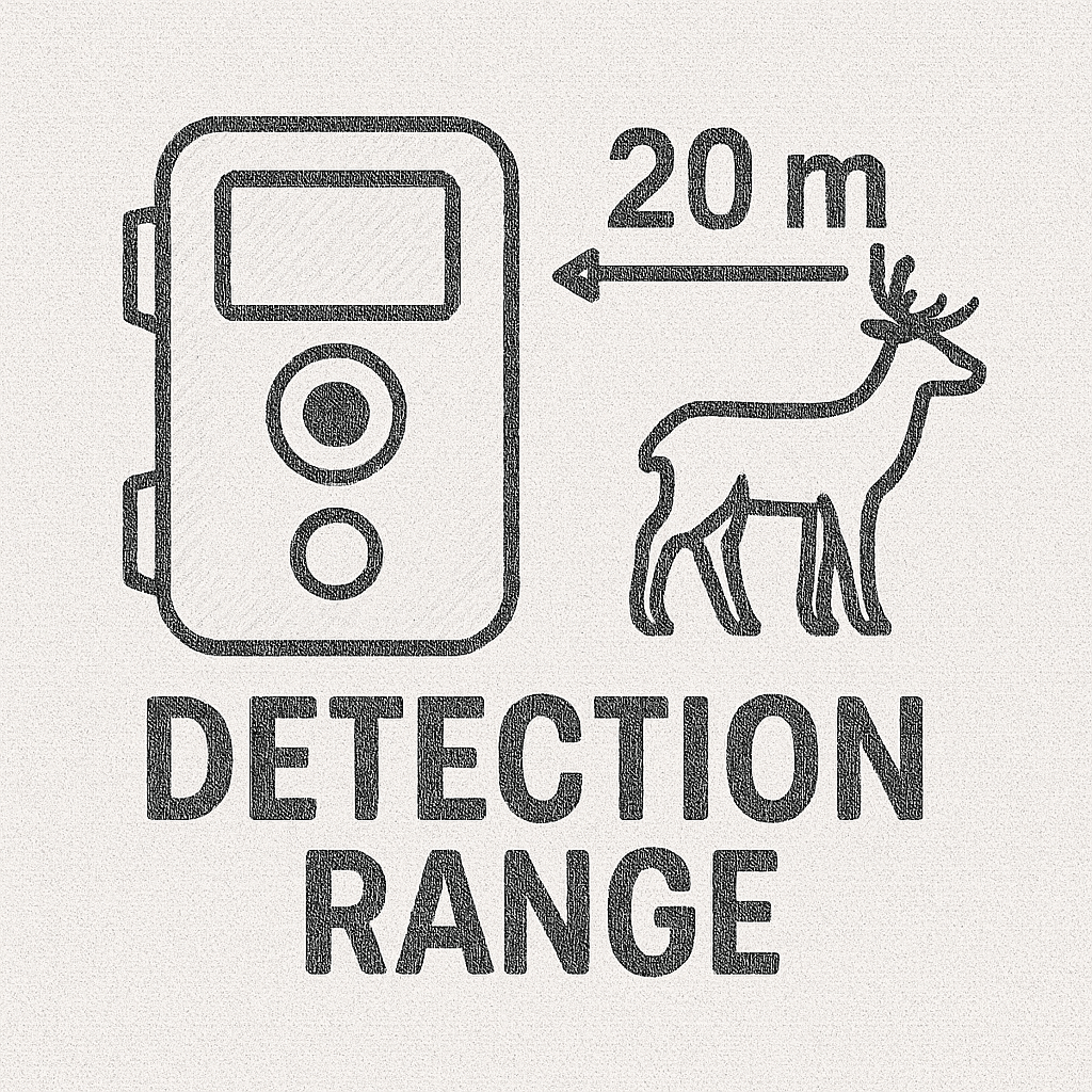 Detectiebereik in Wildcamera's