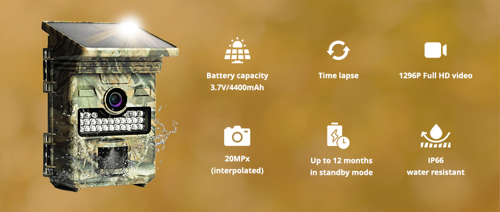 Wachman Solar Lite Zonne Trail Camera
